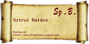 Sztrul Balázs névjegykártya